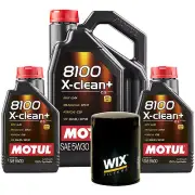 7L Motul 8100 X-CLEAN + 5W30 Wix Filter Motor Oil Change Kit API SN/CF