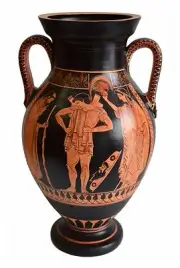 Hector Priamos Ekave -Red Figure Amphora -Munich Museum Replica -Trojan War