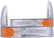 Anzo USA 511039 Ford Super Duty Chrome Euro with Amber Reflector Parking Light Assembly - (Sold in Pairs)