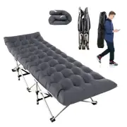 New Portable Folding Camping Cot with Soft Pad, 440LBS Max Load, Collapsible Bed