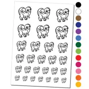 Chibi Pachycephalosaurus Dinosaur Temporary Tattoo Water Resistant Set
