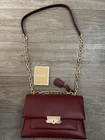 MICHAEL KORS CECE MEDIUM FLAP POCKET SHOULDER CROSSBODY BAG DARK CHERRY