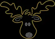 Rhinestone Bling Sparkle Iron On Transfer DIY Moose Head Cartoon Yellow