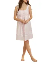 Eileen West Cotton Dobby Striped Chemise Nightgown