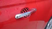 MINI COOPER RED AND BLACK CHECKERED FLAG CAR AUTO DOOR SCRATCH GUARD PROTECTOR
