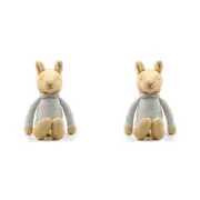 2x The Peanutshell Bunny Plush Knitted Cotton Soft Animal Baby Toy 35cm Brown 0+