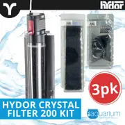 Hydor Crystal Internal Power Filter 200 Ultimate Kit (3pk)
