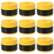 9 Pack Tennis Racket Grip Tape 43.3" Stretchy Non-Slip Absorb Sweat Yellow