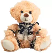 BDSM Teddy Bear in Leather Bondage Harness – Kinky Plush Toy for Adults