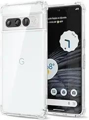 for Pixel 7 Pro Case Clear, Transparent Jelly Protective Silicone Phone Case with Design for Women Girly Cute Simple, Thin Slim Fit Soft Flexible TPU Shockproof Bumper, Crystal Clear