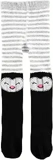 [Carter's] Girls' Penguin Tights, Black, 0-9 months
