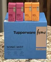 Tupperware Sonic Mist Ultrasonic Diffuser w/ Four Essential Oils - New