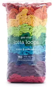 Lotta Loops 10 PRO Potholder Weaving Loops Rainbow 6 Cotton