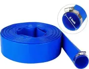 DAVCO 3" x 25 ft Pool Backwash Hose, Heavy Duty Reinforced Blue PVC Lay Flat