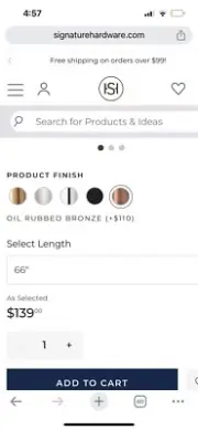 66" Curved Solid Brass Shower Rod - Oil Rubbed Bronze