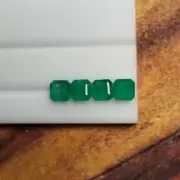 Natural Emerald Square Octagon Cut Lot 5x5 mm 2.46 Carat Loose Green Emerald