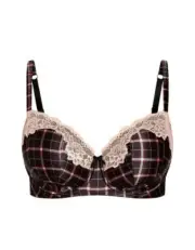 CITY CHIC 16D / 38D PLUS SIZE Adeline Bra Black Check Contour Sexy Lingerie S