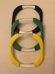 Avon Summer Rainbow Bangle Bracelets Lot Of 3 Lucite 1978 Yellow, Blue & Green.
