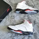 正品 AIR JORDAN 5「FIRE RED」 白紅 流川楓 籃球鞋 DA1911-102 運動鞋