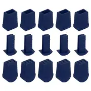 25Pcs Plastic Flat Bell End Stoppers, Cord Ends Lock with Lid, Navy Blue