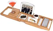 Utoplike Luxury Bamboo Bathtub Caddy and Bathtub Tray with Extending Sides The Distinctive Design is Closer to Your Life