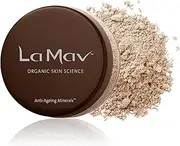 La Mav Foundation Powder Makeup LIGHT/MEDIUM - Chemical-free Anti-Aging Mineral Foundation Concealer SPF15 and Powder All-in-one - Light or Buildable Coverage - Long Lasting Water Resistant Formula