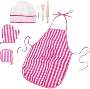 AUTSUPPL Little Chef's Kit Kids Baking Set with Apron Chef Hat Utensils Cooking Tools Playset for Kids