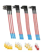 YAKEFLY 12 Pack Fuse Taps Set,4 Types 12V Car Add-a-Circuit Adapter and Fuse