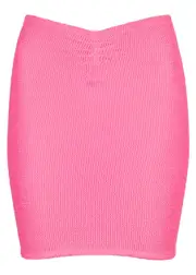 Hunza G Seersucker Mini Skirt - Pink - One Size One Size