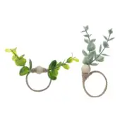 Simulation Green Leaf Napkin Ring Serviette Buckles Holder for Table Setting