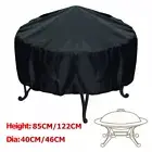 210D Outdoor Round Fire Pit Cover Garden BBQ Grill Bucket Pritector Waterproof!
