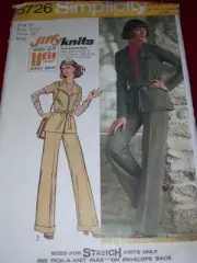 1973 SIMPLICITY #5726-LADIES ~JIFFY~ PANTS & ELASTIC WAIST JACKET PATTERN 10FF
