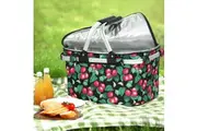 Alfresco Picnic Basket Folding Bag Hamper Insulated Storage Food Cover