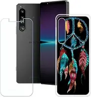 [Generic] TPU Cover for Sony Xperia 1 V + HD Tempered Glass, Silicone Shell Bumper Protective Back Case - 9 Hardness Anti-Scratch Screen Protector for Sony Xperia 1 V (6,5") - KE167