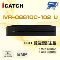 在飛比找PChome24h購物優惠-ICATCH 可取 8MP 8路 IVR 數位錄影主機