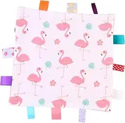 TOYANDONA Baby Nursery Blanket Soothing Towel Colorful Taggy Blanket Towel Newborn Comforter Blanket Sensory Tag Blanket Colorful Taggy Security Blanket Toys Plush Blanket Toys Newborn