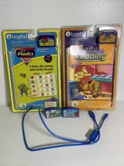LeapFrog LeapPad Book & Cartridge Scooby Doo & Donuts, Phonics, Dora, Clifford..