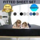 1800TC Ultra Soft Deep Fitted Sheet Set Pillowcases Single/Double/Queen/King Bed