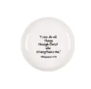 Can Do All Things Through Christ Religious Ceramic Trinket Dish Jewelry Tray 4"