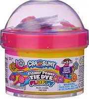 Cra-Z-Slimy 60147 Slimy Topper Jars Power Multicoloured Pre Made Fluffy Slime with Flower Themed Puffy Charms and Sequins
