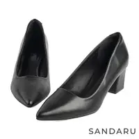 在飛比找蝦皮商城優惠-山打努SANDARU-跟鞋 尖頭素面皮革4.5cm低跟鞋