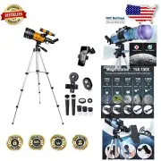 Adjustable 70mm Refractor Telescope with Sun and Moon Filters - Perfect for Kids