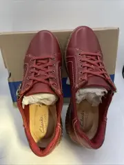 Clarks Womens Caroline Janna Red Leather Size 8