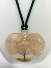Rose Quartz Tree of Life Orgonite Orgone Crystal Pendant Energy Healing EMF