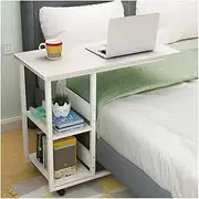 Mobile Overbed Computer Table Folding Bracket Mobile Table Laptop Table, for Bed Sofa Hospital Reading Eating, Standing Desk with Wheels Table with Wheels Over Bed