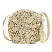 Bobo Vintage Round Women Crossbody Straw Bag Circular Rattan Wicker Straw Woven Beach Basket Purse bolsas femininas Shoulder Bag