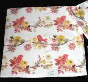 Serendipity Bright Colorful Yellow Coral Floral Birds Velour Bath Towel NWT DISC