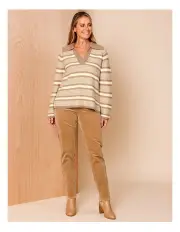 [Regatta] Recycled Cotton Blend Pull On Cord Straight Leg Pant In Camel