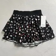 NWT Lululemon Haze Dot Inverse Orange Multi Court Rival High Rise Skirt Long 6