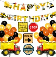 35pcs Party Set Construction Truck Vehicles Foil Balloons Party Set Party Supplies Decoration